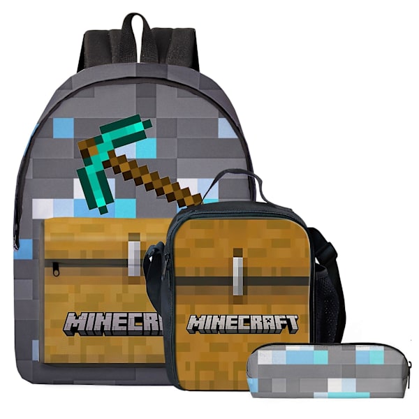 Minecraft Spel Ryggsäck Printe Pojkar Flickor Skolväskor Kapacitet Skol Elever Barn Anime Tecknad Vattentät Mochilas Khaki