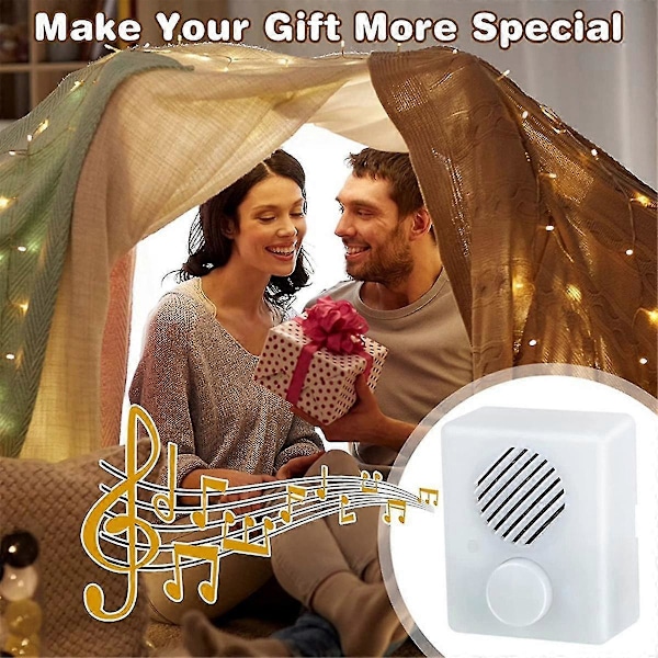 16M Lydboks for Plysjdyr, 960 Sekunders Trykknapp Lydboks, USB Stemmeboks Spilleknapp White