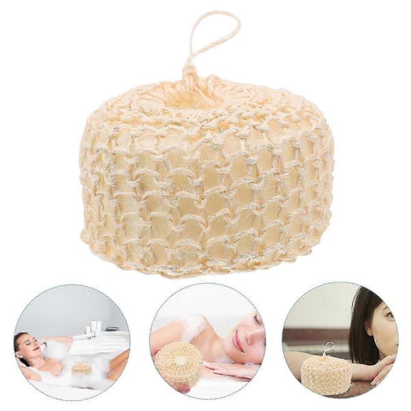 Sisal badeskrubber khaki kompatibel med kropsvask 2 stk. badeværelsesbolde