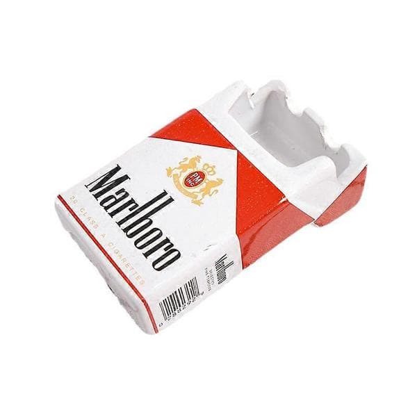 2026 Keramisk Askkopp - Tecknad Cigarettlåda - Retrostil Red