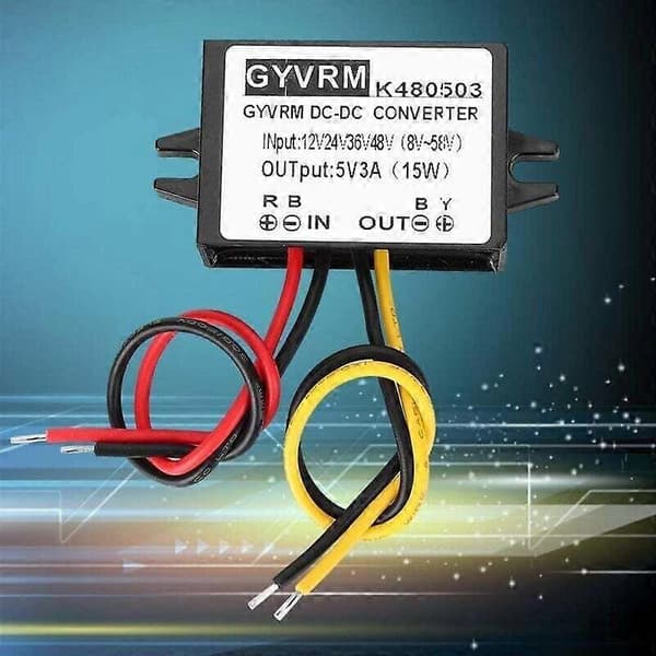 Spenningsregulator DC-DC Regulator 12V/24V/36V/48V til 5V 3A Strømforsyning DC Step-Down Omformer
