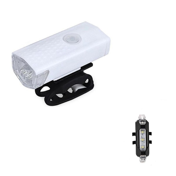 Cykelbaglygte Usb Vandtæt Genopladelig Cykellygte Nat Cykellygte Usb Led Sikkerhedsadvarselslys Cykeltilbehør| | White  WHITE