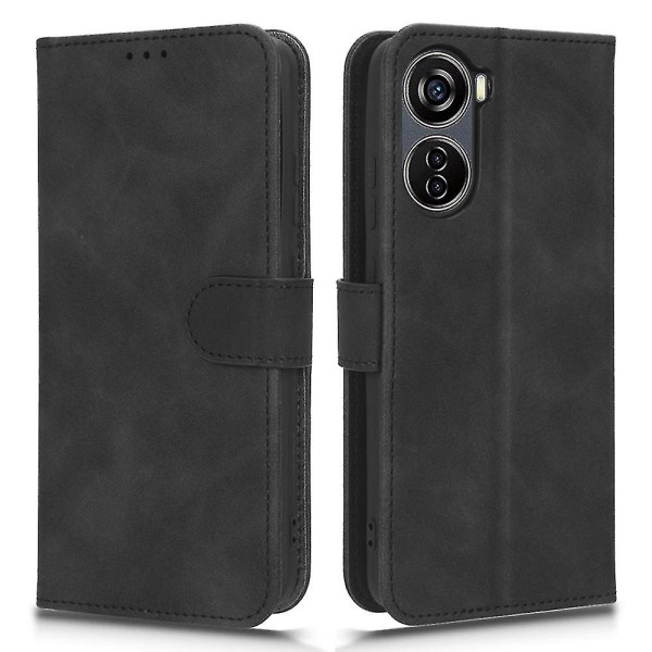 Zte Blade V40 Design Anti-drop Tpu+pu Nahkainen phone case Teline Lompakko Cover Black