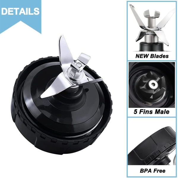 5 Fins Blender Blade til Ninja Blender QB3000, QB3000SSW-30, QB3000QR-30, QB3001SS-30, QB3000QBK, QB3004, QB3005