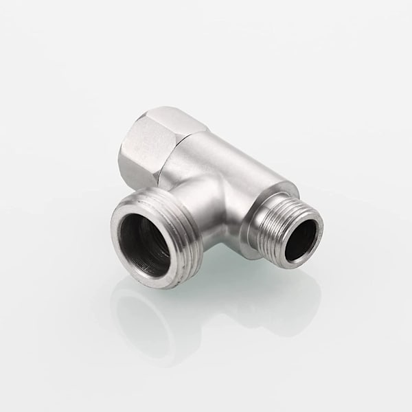 3-vejs 3/8" og 1/2" 3-vejs adapter T-stik i rustfrit stål 3/8" vandledning T-fitting børstet nikkel