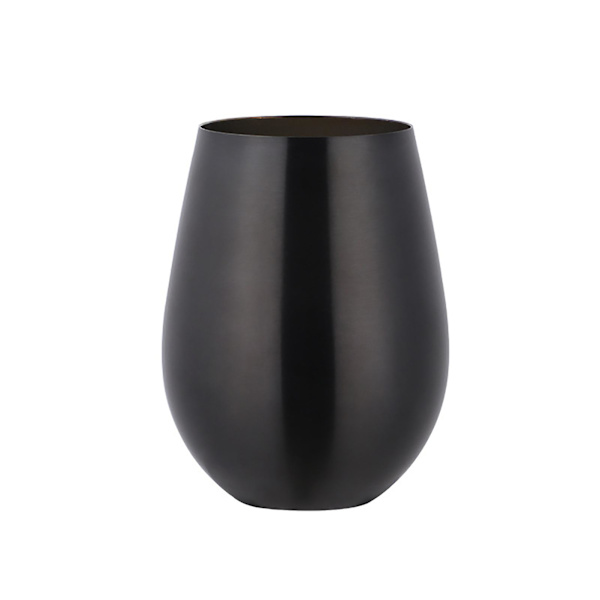 Farfi 304 rustfritt stål Vinglass Kaffe Drikke Drikke Øl Drikketøy Vannkopp Black