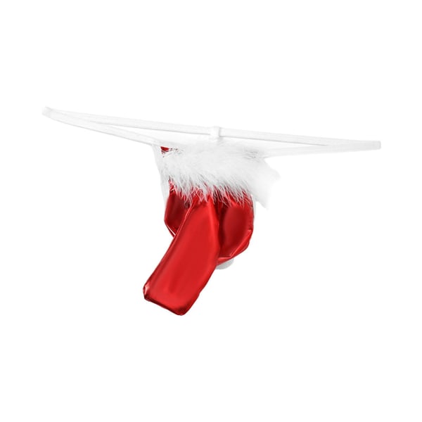 Jultomtehatt för män G String Strings Bikini Xmas Brief Andas Low Fantasy Christmas Posing Pouch Strings för Xmas Dark Red 1 Size