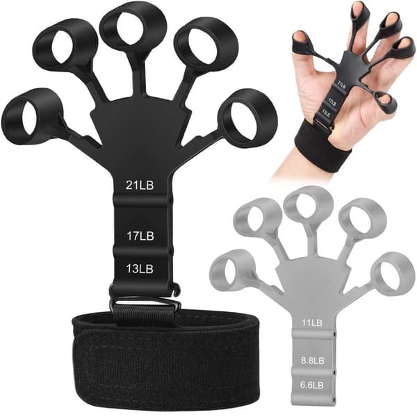 Finger Extender Træningsredskab, 2 STK Finger Modstandsbånd Elastisk H