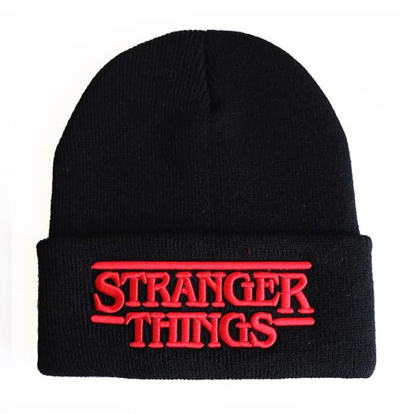Stranger Things 4 Broderade Stickade Mössor Vinter Varm Skidmössa Dam Herr Black