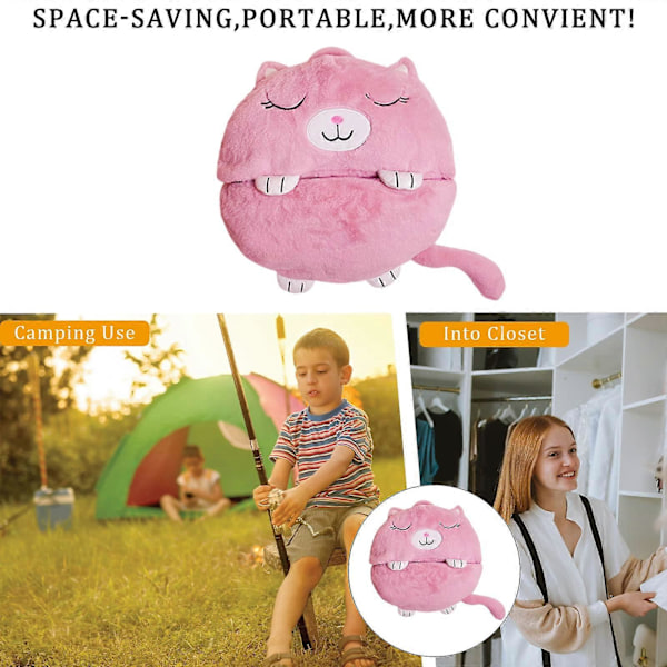 Pehmeät ja lämpimät makuupussit tytöille ja pojille 13550cm Pink Cat 135*50cm