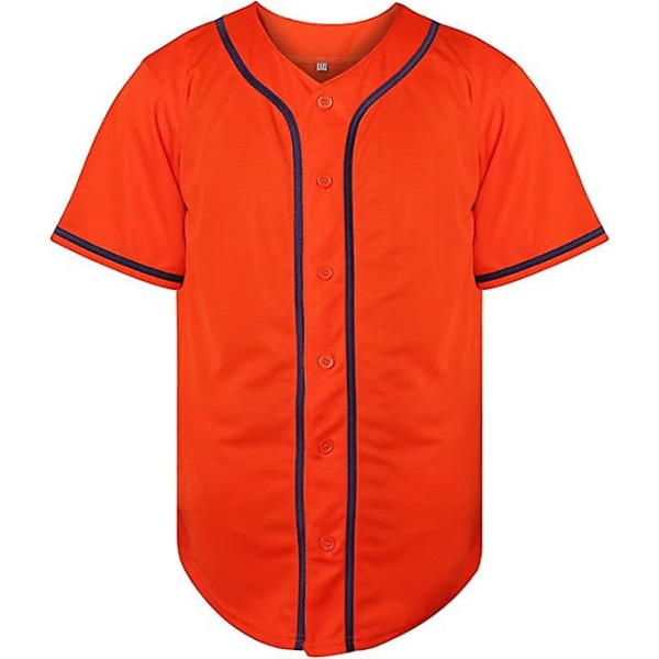 Ensfarget Hip Hop Hip Hop Baseball Uniformer Skjorter med knapper Sportsuniformer Herre Dametrøyer Rød Xxl