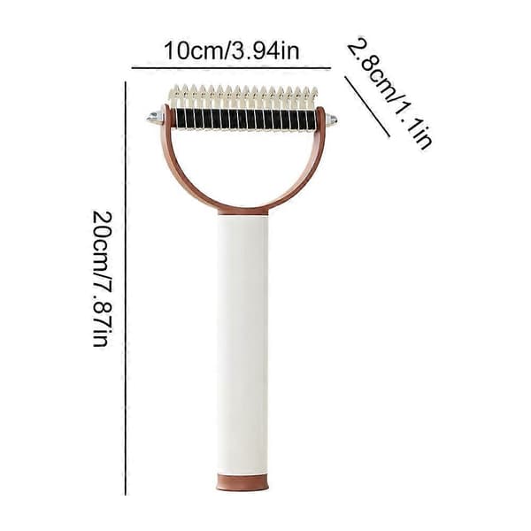 Kæledyrsfiltekam til hunde og katte - Dobbeltsidet fældebørste i rustfrit stål brown-white 1pcs