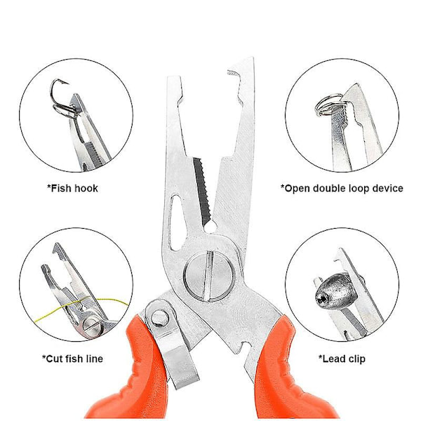 Fisketangsaks Ny multifunksjonsfiskeverktøy Tilbehør Line Lure Cutter A2 Orange Set