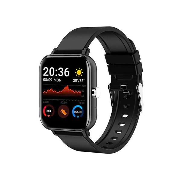 Smartwatch 1,5" Ip67 vanntett sportsklokke skritteller Søvn/puls blodtrykksmåler, P8 Smart Watch