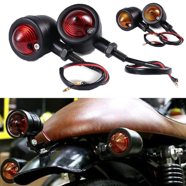 2st Universal Motorcykel Blinkers Broms Stoppljus Baklykta Bakljus Motorcykel Nummerskylt Hållare Lampa Moto Tillbehör| | 1PC Red