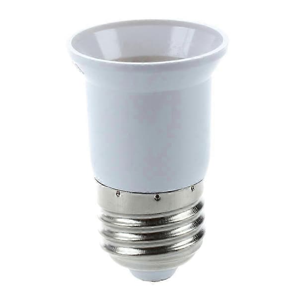 2X E27 til E27 Pæreholder Sølvfarvet Hvid Adapter Forlænger Silver   white