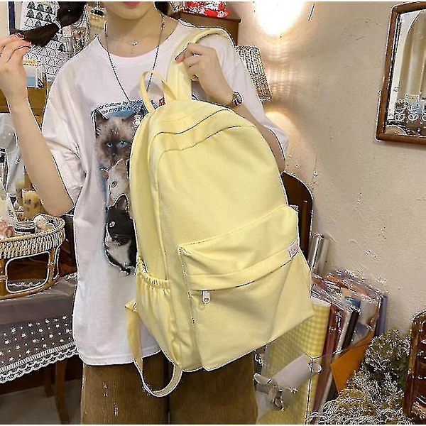 Uusi vedenpitävä nylon naisten reppu naisten matkalaukku reput koululaukku teinitytöille yksivärinen kirjalaukku Mochila kirjalaukku beige