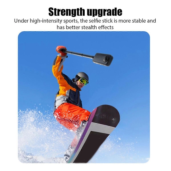 Til Insta360 X3/X4/GoPro Kamera Usynlig Selfie Stick Black