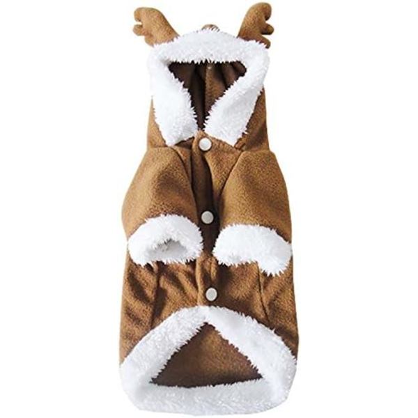 Koiranpentu-kissan jouluasut, hauska lemmikki-cosplay-mekko, lämpimät fleecehupparivaatteet, haalari asusteet