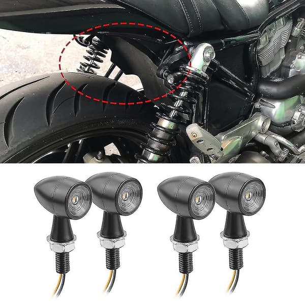 4 stk. Mini LED blinklys til motorcykel