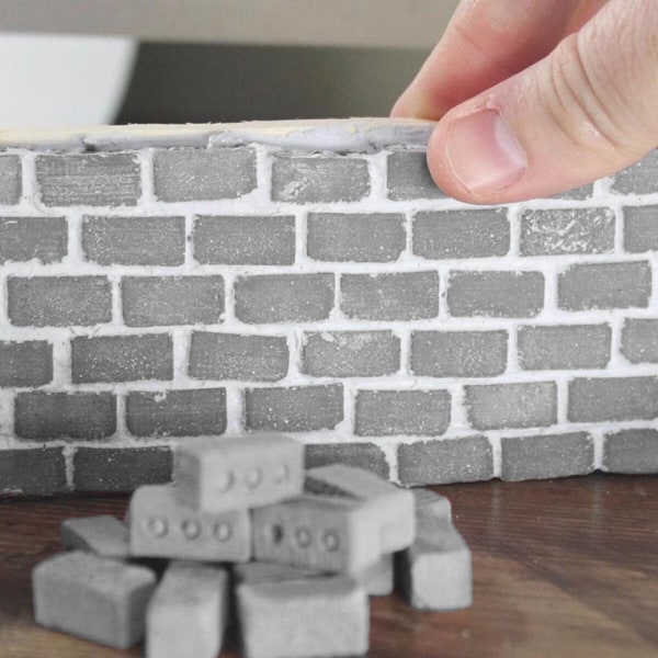 NYE 32 stk Mini Cement Cinder Mursten Byg din egen lille væg Mini Red Bricks GY
