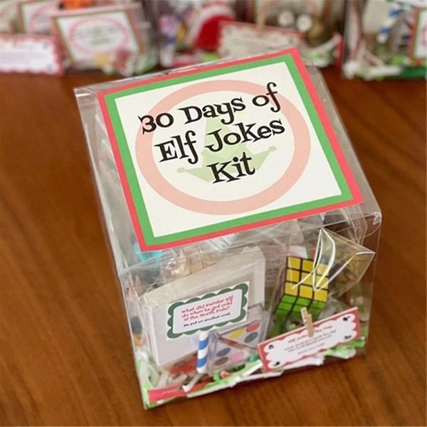 Elf Kit 30 Days Of Christmas, Sjove Elf Aktiviteter, Elf Props, Elf On The Shelf Kit, Countdown Fun Ch Black  Yellow