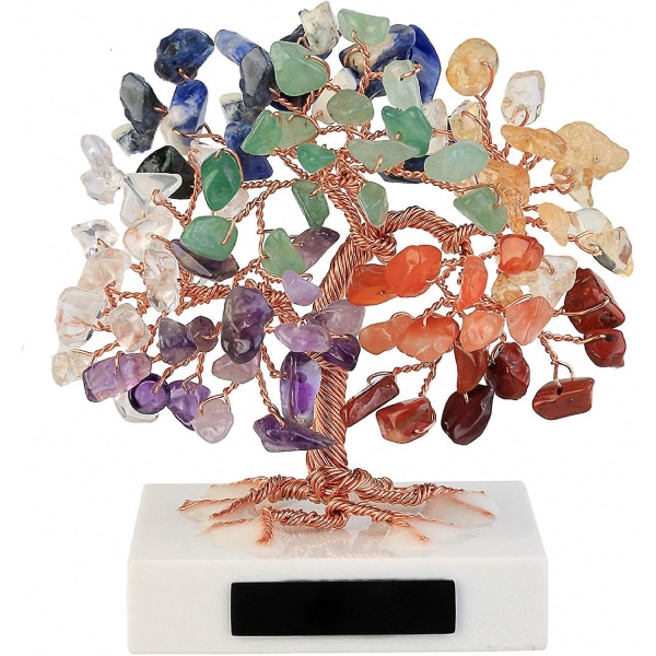 Premium Natural Tree Of Life Chakra Krystalltre med helbredende egenskaper - Bonsai Feng Shui Money Tree Healing og lykke til