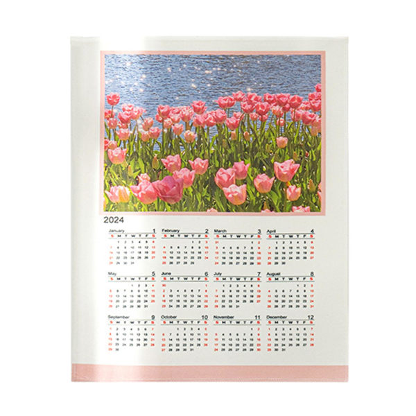 2024 kalender hengende klut myk rik farge utsøkt mønster Enkel installasjon dekorativ veggteppe Bakgrunnskalender Tyuhe C