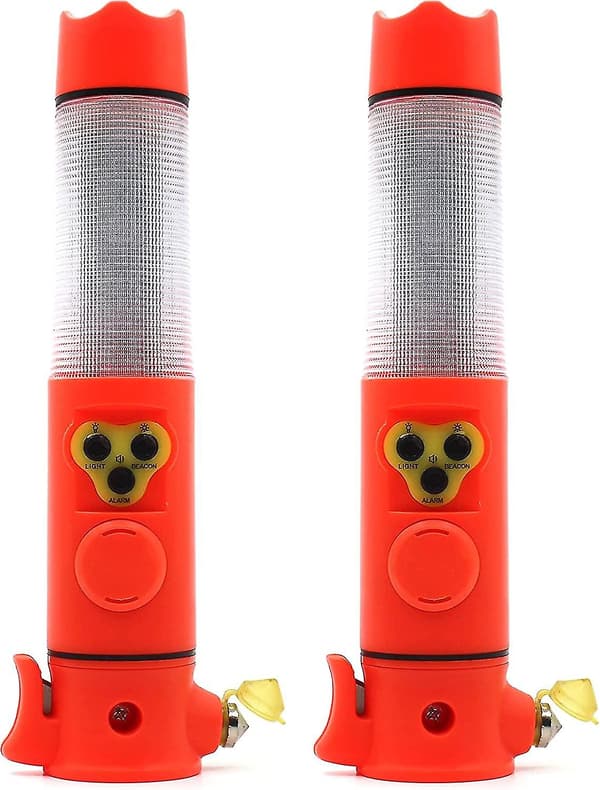2-pack bilnödfackla nödhammare för bilar (6 i 1): Säkerhetshammare