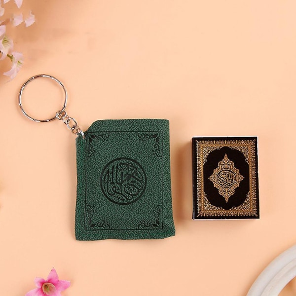 Kreativ Super Mini Arabisk Koranbok Nyckelring Pendel Pvc-förvaringsväska Söt pysselkonst Hantverksnyckeldekor Nyår Alla hjärtans present Blue