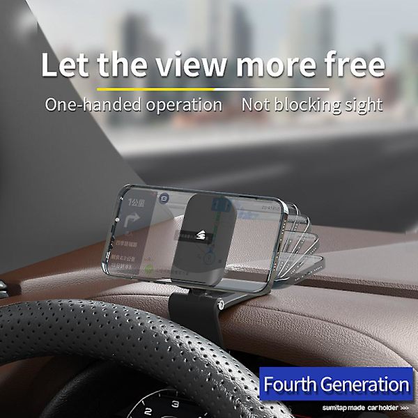 Multifunktion 360 graders justerbar bil magnetisk telefonholder Dashboard Mount Hud Mini Silent Auto GPS Navigation Bracket| | Blue