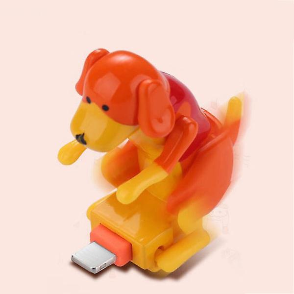Funny Humping Dog Snabbladdare Kabel Hund Laddningskabel Lämplig för olika modeller Orange Lightning