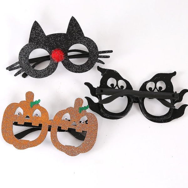Pakke med 4 Halloween-briller Innfatningskostymebriller for Halloween-festrekvisita og festfavoritter, diverse stiler Bd