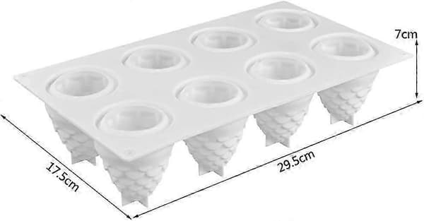 8-hulls ananasformet silikonform 3D kongleformet stearinlysformer Bakeform
