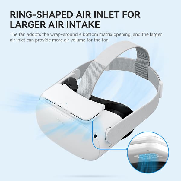 Kjølevifte-ansiktsdeksel for Meta/oculus Quest 2-tilbehør, Quest 2-kjølevifte avlaster linsedugg