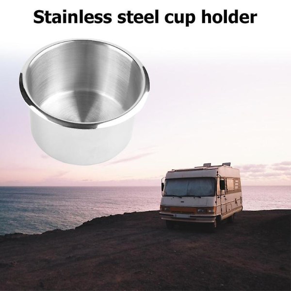 Drikkeholder i rustfritt stål Bærbar Slitesterk kopparrangør for Marine Båt Bil Truck Camper Oppbevaring Biltilbehør - Drikkeholdere 9x5.5cm