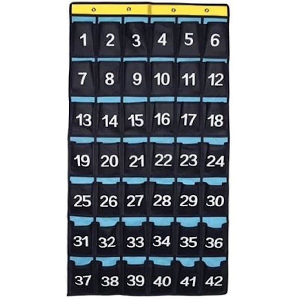 Numeroitu organizer Luokkahuoneen taskutaulukko matkapuhelimille Laskimien pidikkeet Sininen (36 taskua) 42 Pockets