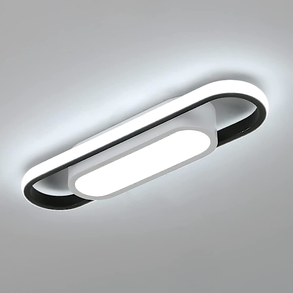 Moderne LED-taklampe, 24w 1800lm rektangulær taklampe, kaldt hvitt lys 6000k akryl taklampe for stue, soverom, kjøkken, gang