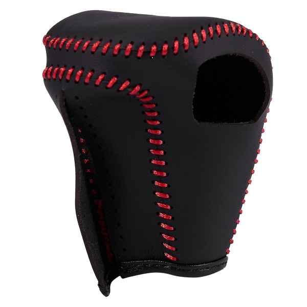 Girspakdeksel til bil, girdeksel i skinn Passer for 2015 2016, pakke med 1 stk Black Leather Cov