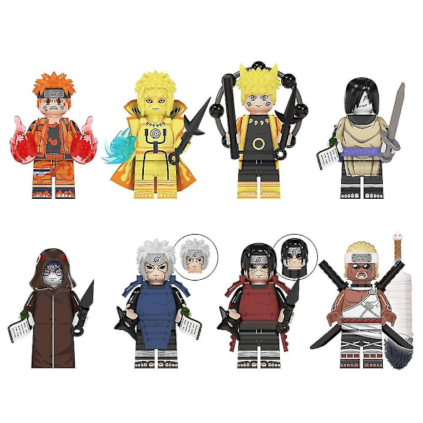 8 kpl Anime Naruto Mini Action Figure Lelua, Rakennuspalikka Lelut Keräilysetti Juhliin, Faneille Lahja