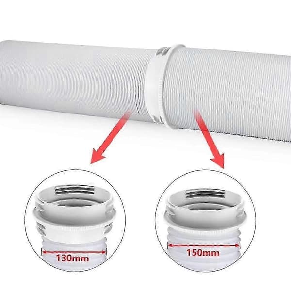 Universal 13/15CM mobil AC udstødningsrørforbindelse - Ventilationsrørreduktion og forlængeradapter White