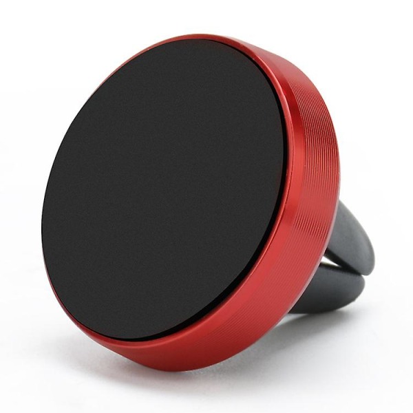 Universal Magnetisk Bil Air Vent Telefon Holder Med Metal Plade Rund Magnet Bil Mobiltelefon Bracket Bil Interiør Tilbehør| | Red