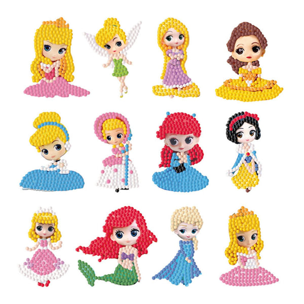 Tegneserie Prinsesse Diy Diamanter Maleri Stickers Penholdere Kopper Køleskabe Princess