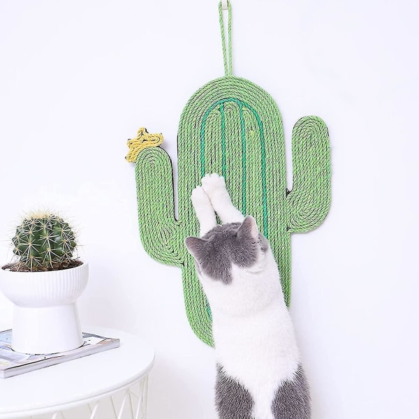 Creative Cactus Seinälle asennettava kissan raapimislauta liukumattomalla matolla ja kissanmintulla