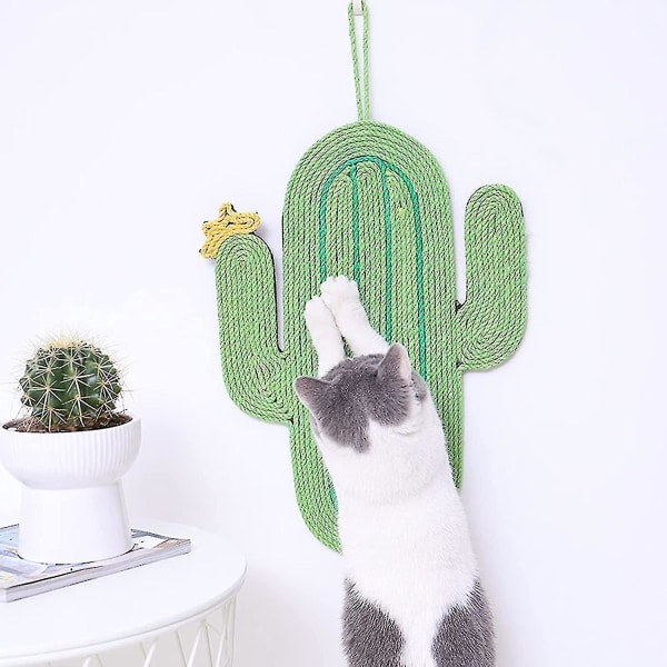 Creative Cactus Väggmonterad kattskrapbräda med halkfri matta och kattmynta