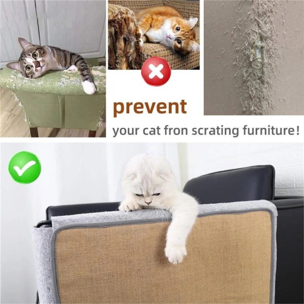 Premium møbelbeskytter Sisal Cat Scratcher Board Sofabeskytter Ridse Firkantet Pad Pet Legetøj Left Hand