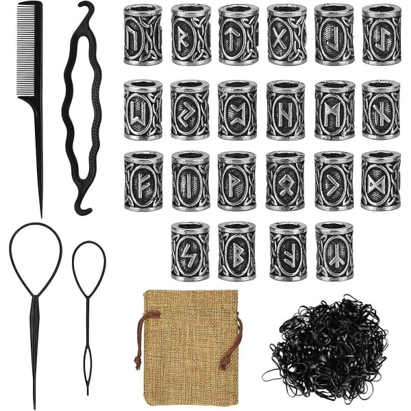 Beard Beads For Men - Vikings Runes Hair Beads