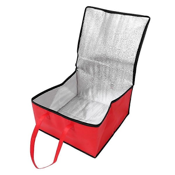 Eristetty ruoankuljetuslaukku pizzan säilytys kuljetuslaukku kannettava ruokakassi kylmälaukku Red 27.00X27.00X20.00CM