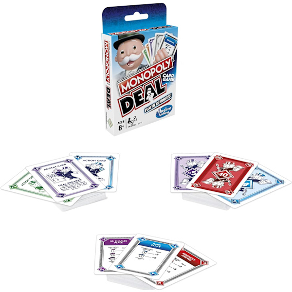 MONOPOLY Deal Card Game, snabbspelande kortspel för 2-5 spelare