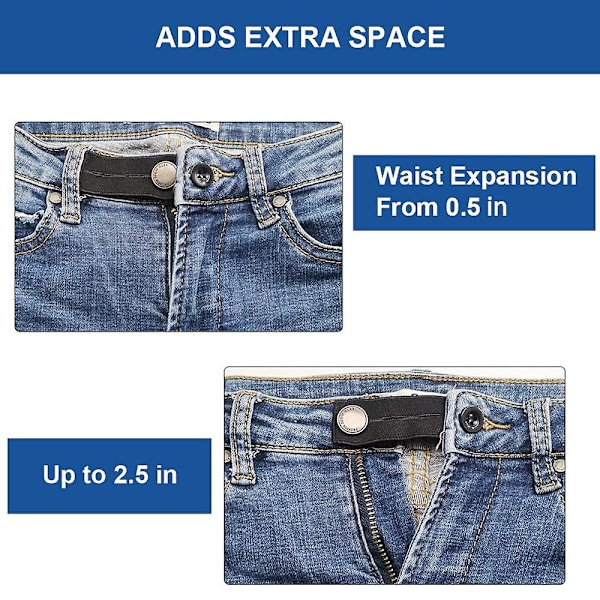 5 delar byxbår, byxknappförlängare, justerbar gummi elastisk knappbår, byxknapp för gravidbyxförlängare, för jeans, pan